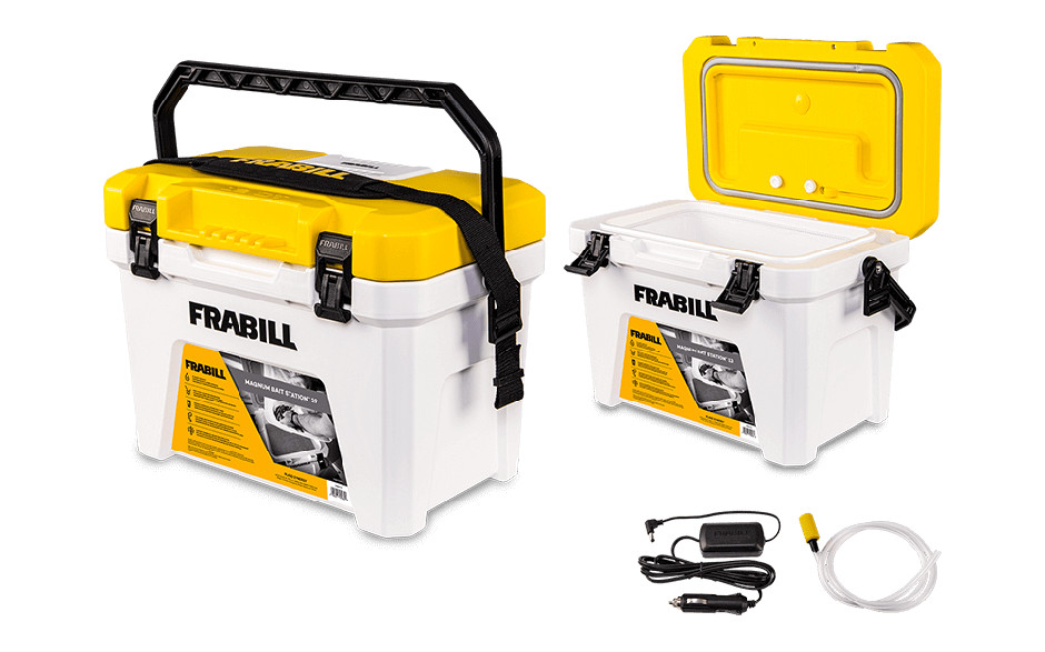 FREE 110V ADAPTER WITH FRABILL 19 QUART LIVE BAIT COOLER MAGNUM BAIT STATION