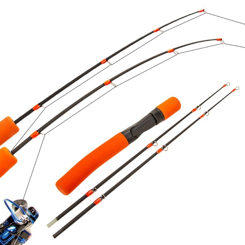 Double Adjustable Winter Ice Fishing Rod Lightweight EVA Handle for Cold Weather