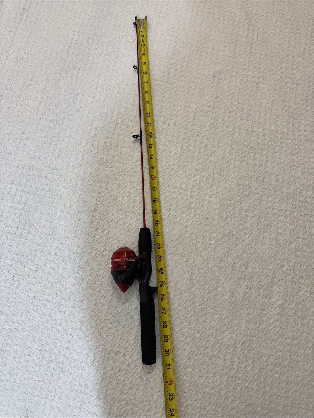 Zebco Dock Demon Red 2Ft 6 Inch Medium Spinning Rod & Reel Combo Fishing Gear