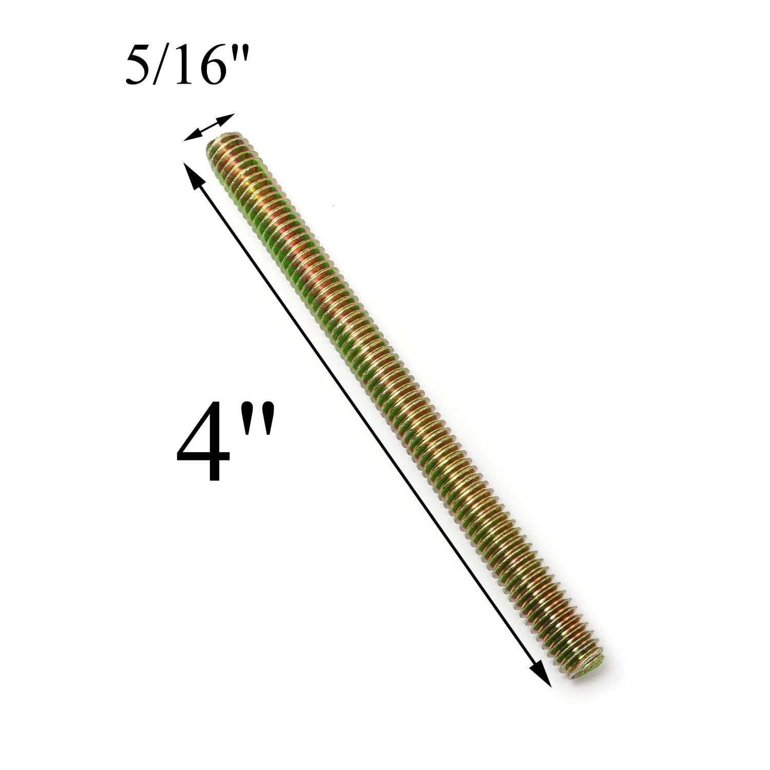 10x Fully Threaded Steel Rods 5/16″-18 x 4″ Galvanized for Furniture DIY