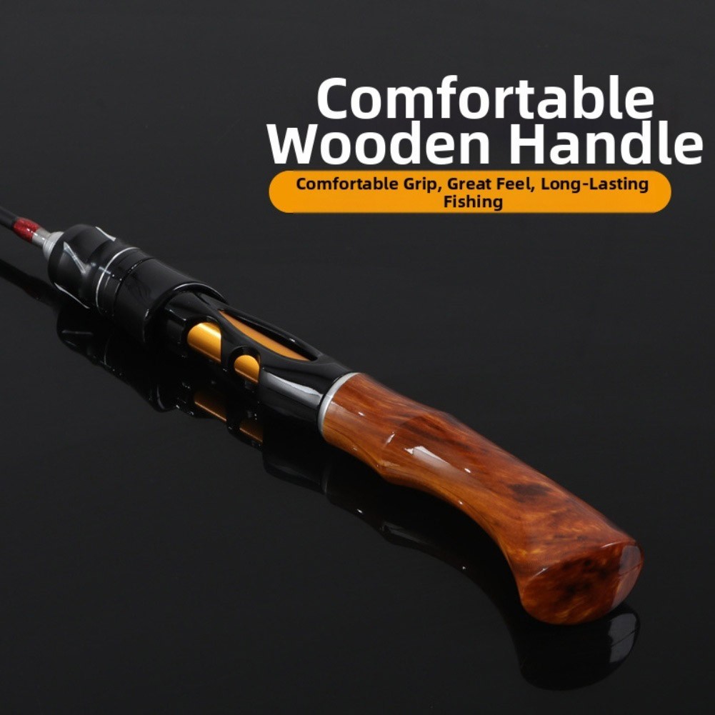 Fiberglass Ice Fishing Rod Lightweight Two Section Design for Outdoor Use