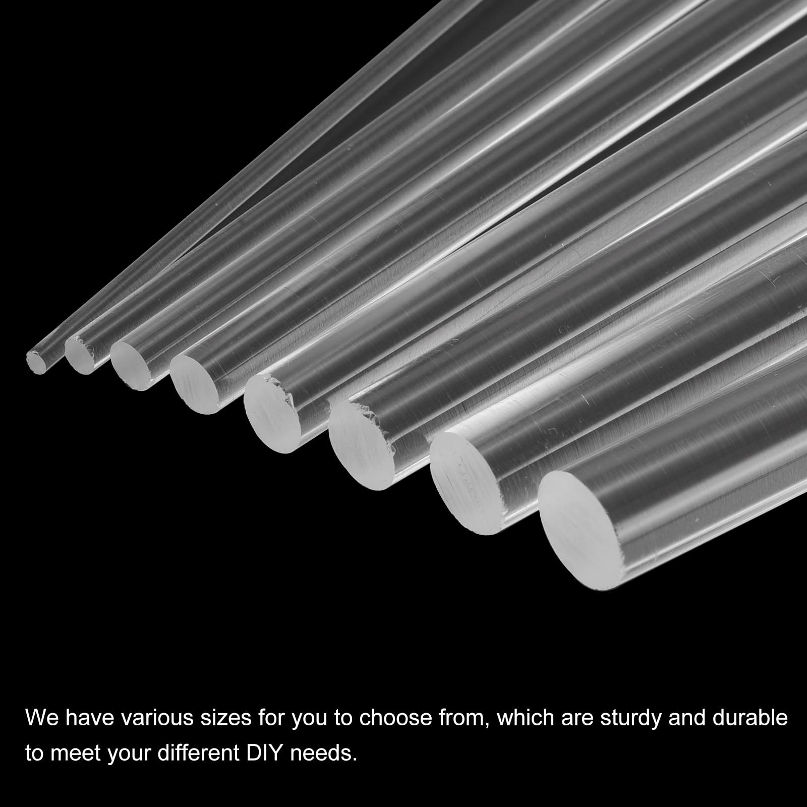 6 PCS Acrylic Round Rods 5/16 x 12 Inch Clear Dowel Sticks Plastic 8x300mm
