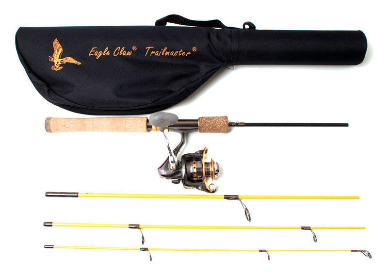EAGLE CLAW Trailmaster Travel/Pack 6′ 6″ Spinning Combo #TMM66S4C FREE US SHIP!