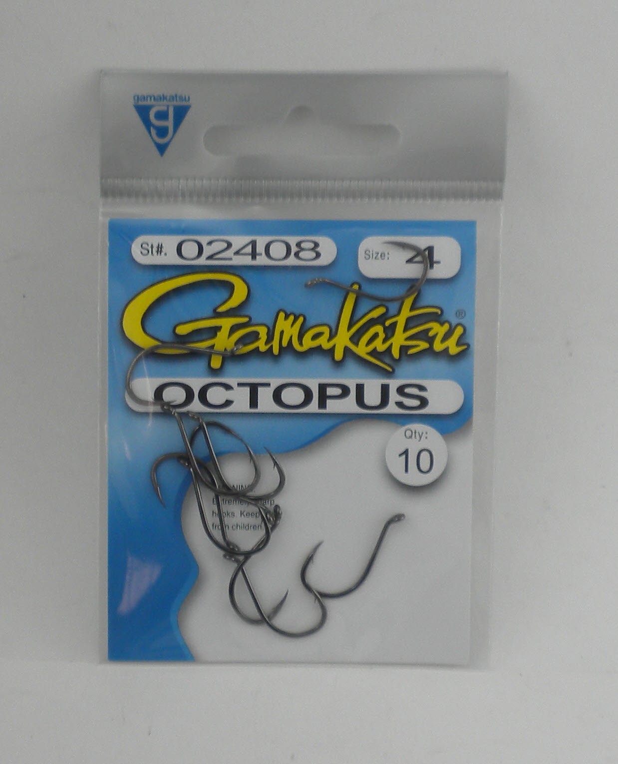 Gamakatsu 02408 Size 4 Black Octopus Hook 10ct