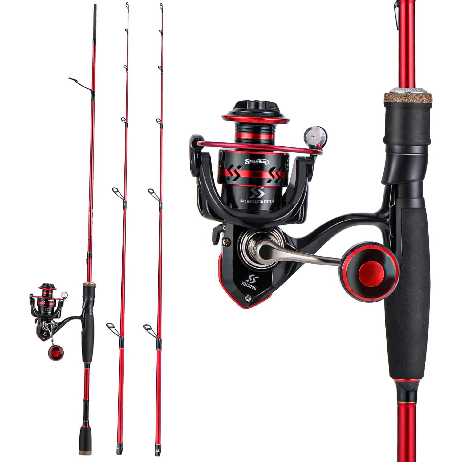 Sougayilang Fishing Rod & Reel Combo, 30-Ton Carbon, SS Guides, Twin-Tip