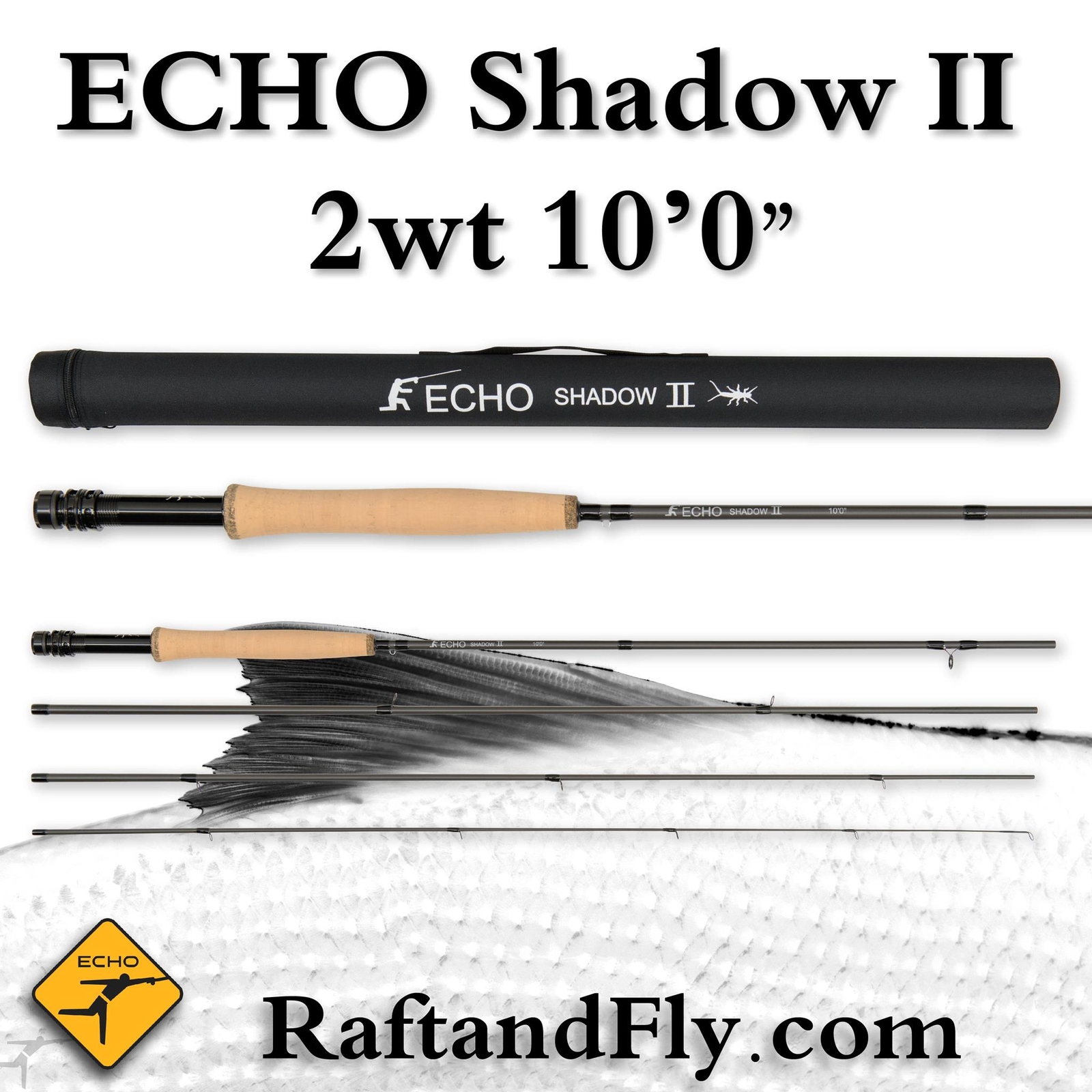 Echo Shadow II 2wt 10’0″ Euro Nymph Fly Rod | Lifetime Warranty – FREE SHIPPING