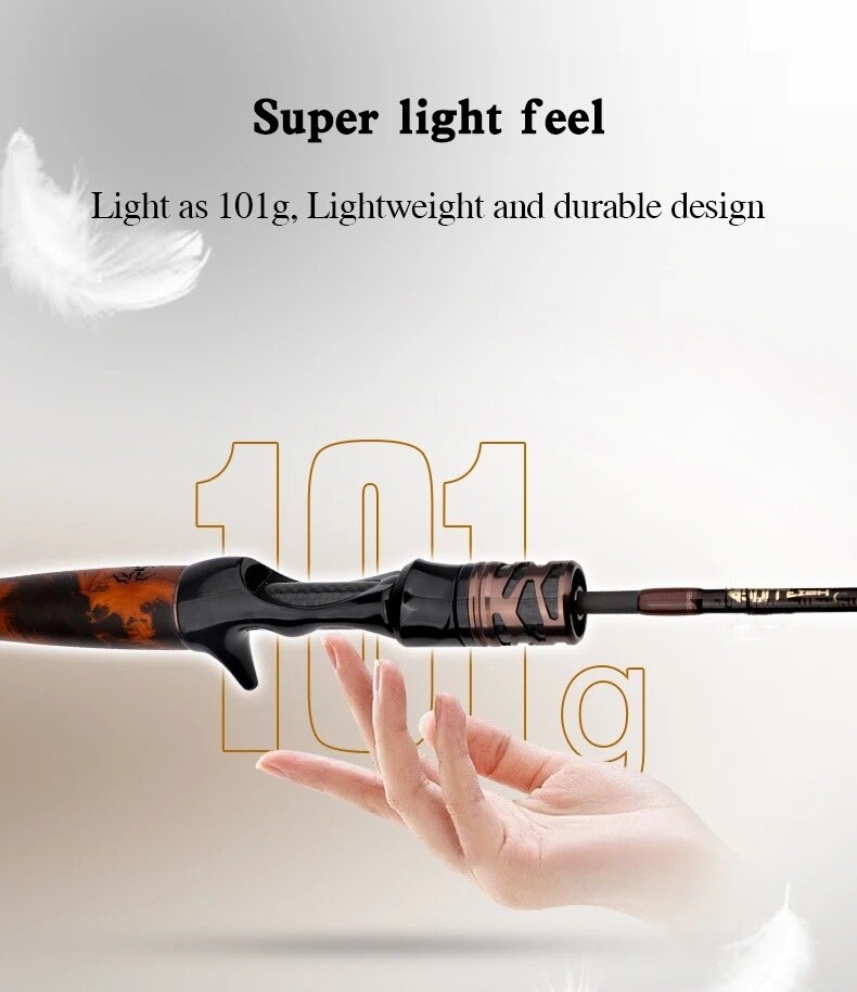 5.6ft 6ft Fishing Rod Carbon Fiber Ultra Light Rod Wood Handle Casting/Spinning