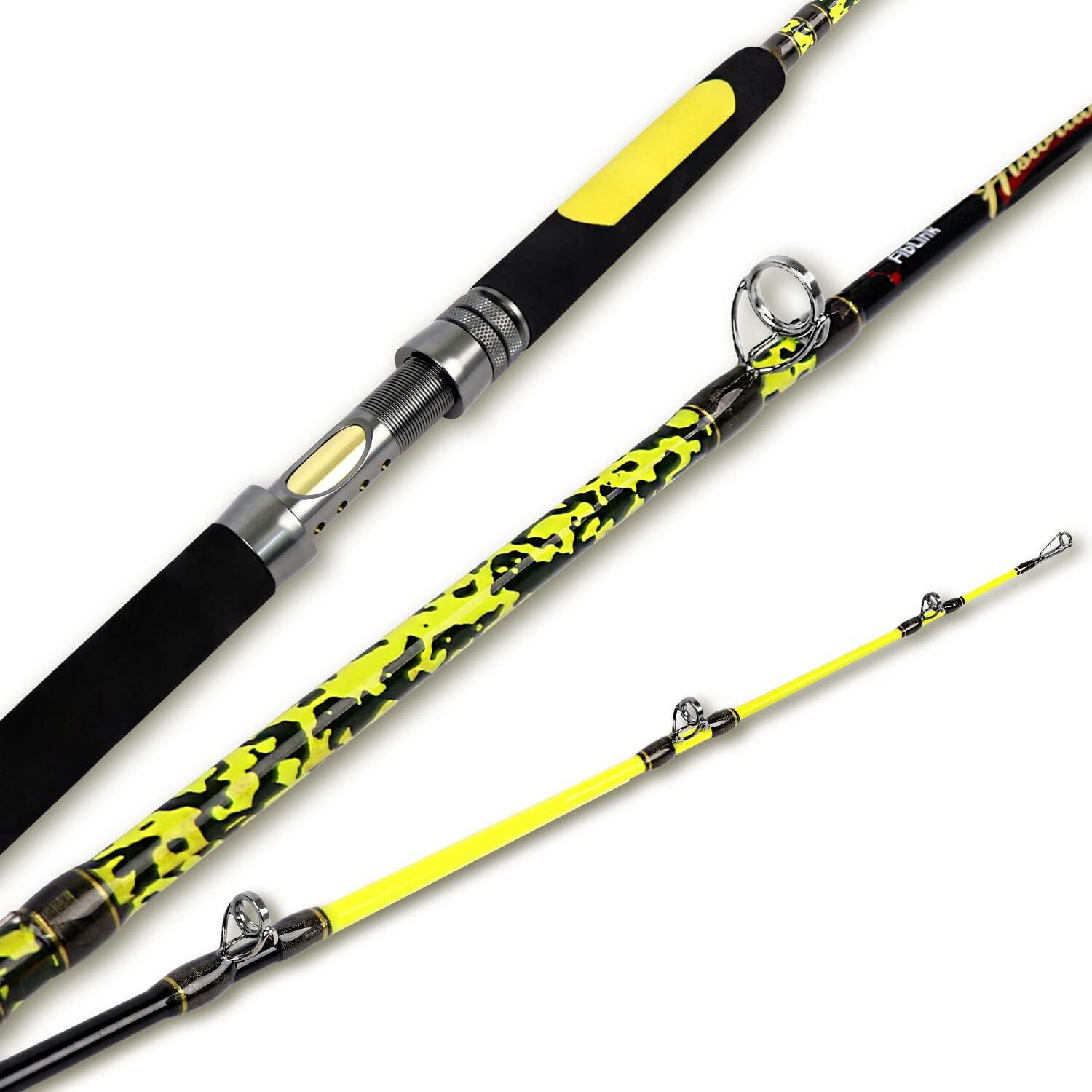 Catfish Rod 1Pc/2Pc Heavy Baitcaster Catfishing Fishing Pole 6’6″/ 7’6″/ 8’/ 10′