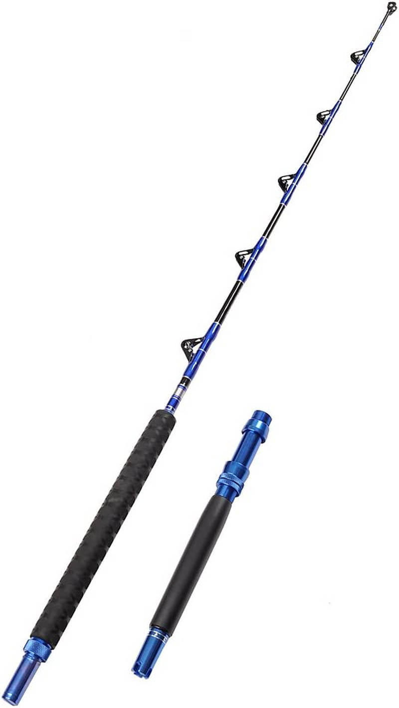 2-Piece Saltwater Offshore Heavy Bent/Straight Butt Trolling Rod Roller Rod Conv