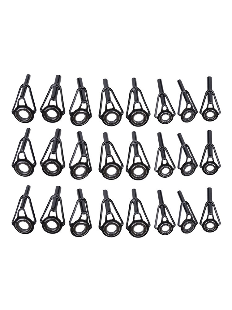 96g 10*8*3cm Fishing Guide Tips Tips Mixed Size Black Guides Line Rings