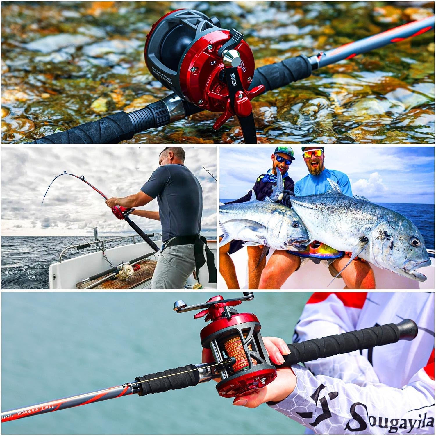 7’0″ Spinning Fishing Rod – Strong Carbon & Glass Composite, Stainless Steel Gui