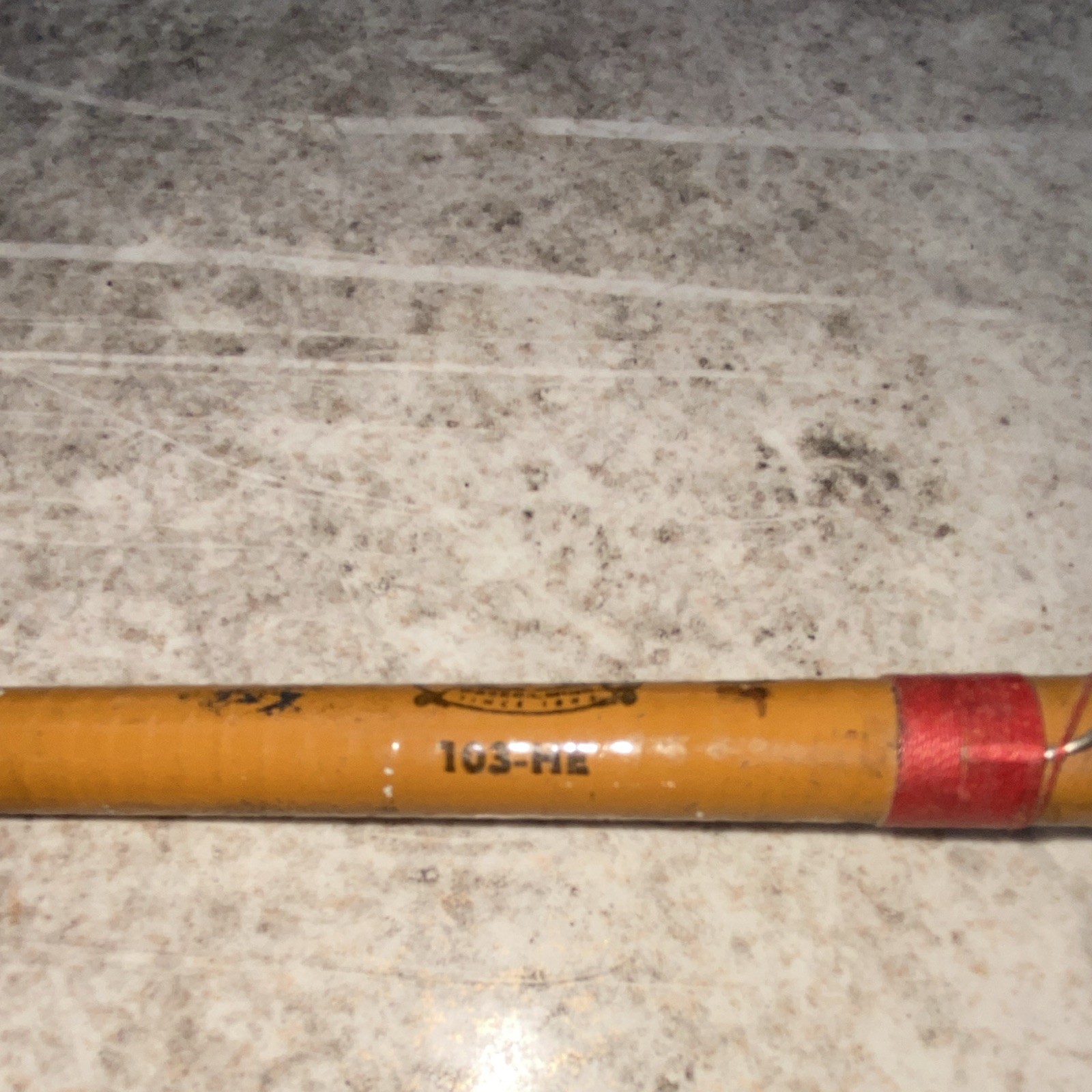 Herters103-He 6’7” Spinning Rod Fiberglass 2pc Cork Handle Brown/Red