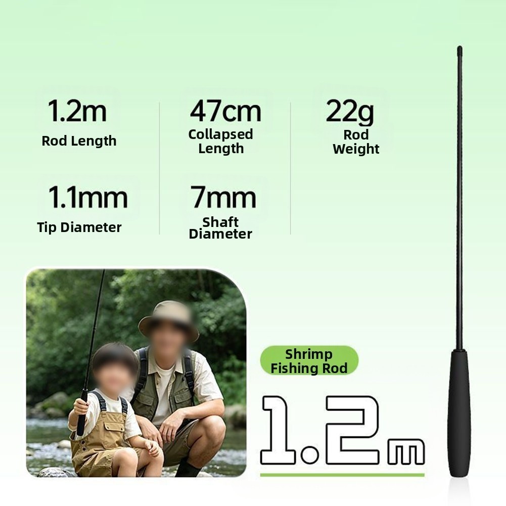 Lightweight Shrimp Fishing Rod 60g for Children and Adult Freshwater Use