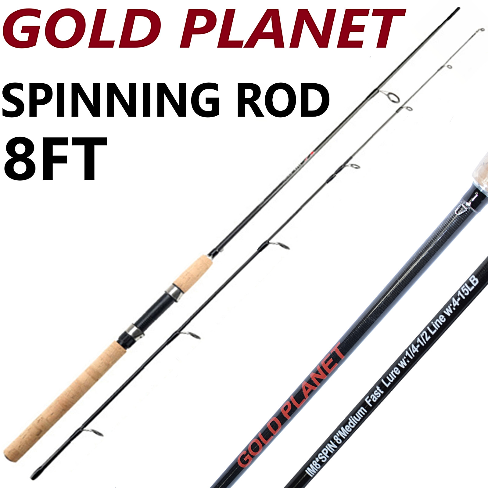 Fishing Pole Spinning Casting Rod 7 8 9 FT Carbon Fiber Medium Fast Lightweight