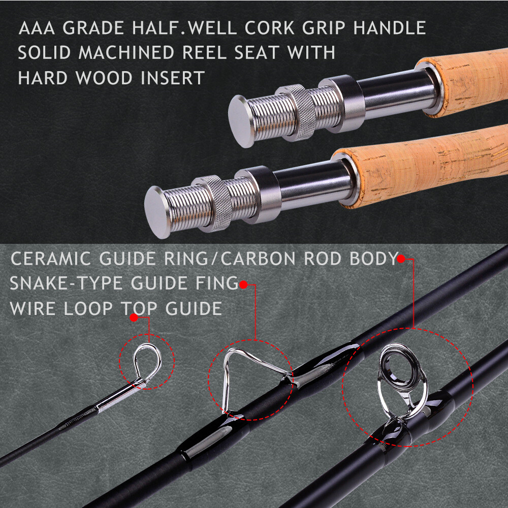 Fly Rod 7ft 3/4 5/6 7/8WT Graphite Fast Action Fly Fishing Rod Trout 4 Piece