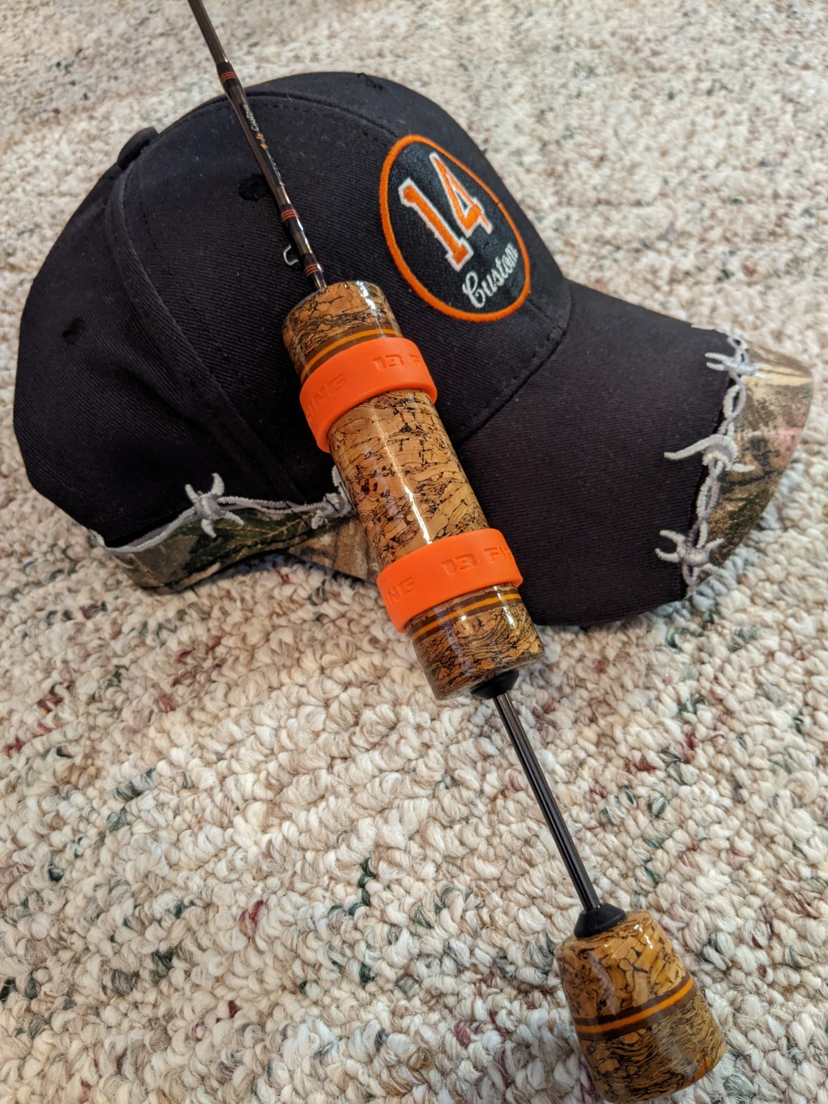 LANI 14 CUSTOM RODS 34 Inch Metallic Brown Solid Carbon Medium Light Ice Rod!