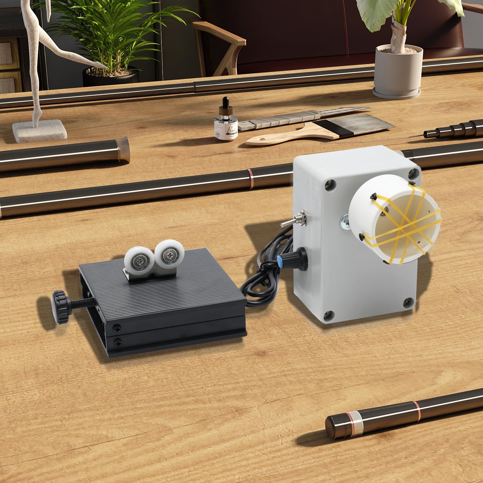Portable Professional Fishing Rod Building Winding Tool, AC 100-240V Electric…