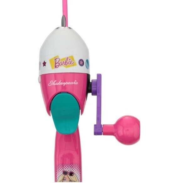 Barbie Shakespeare Button Spincast Fishing Pole Starter Kit 2’6″ with Minnow