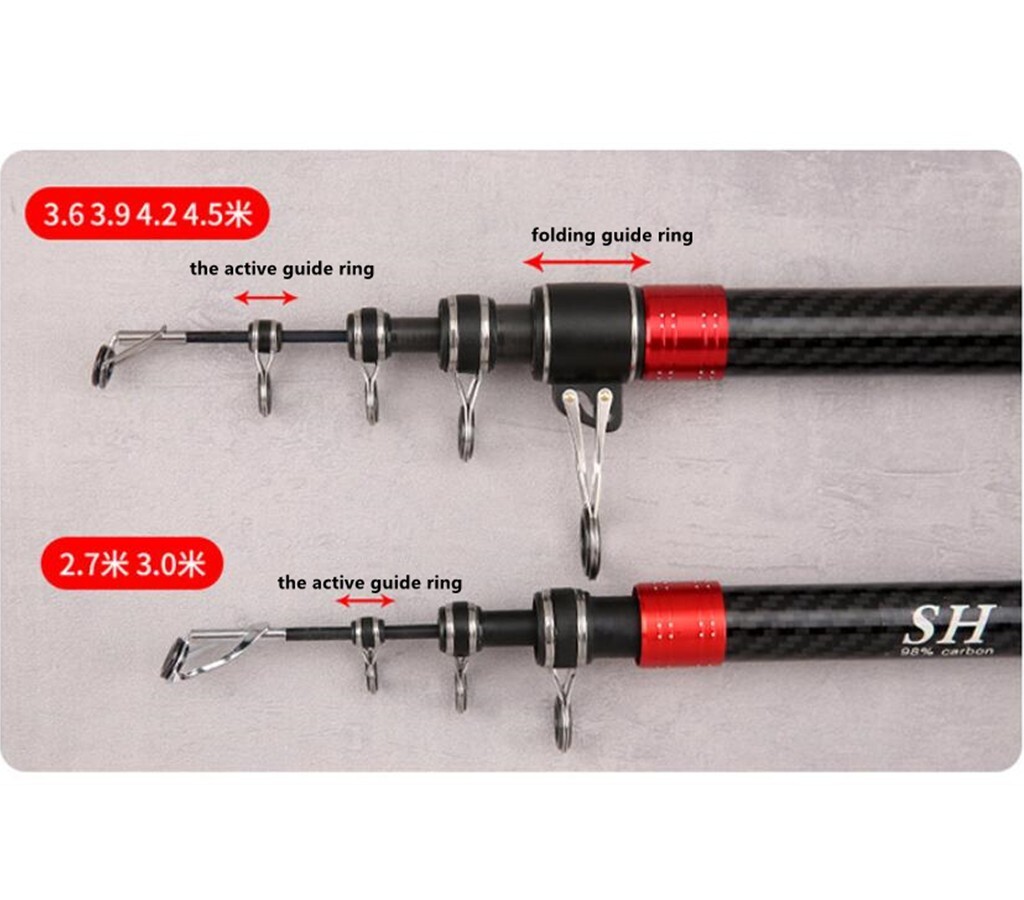 Telescopic Fishing Rod Trout Travel Rock Rod High Carbon Fiber 2.7M 3M 3.6M 4.5M