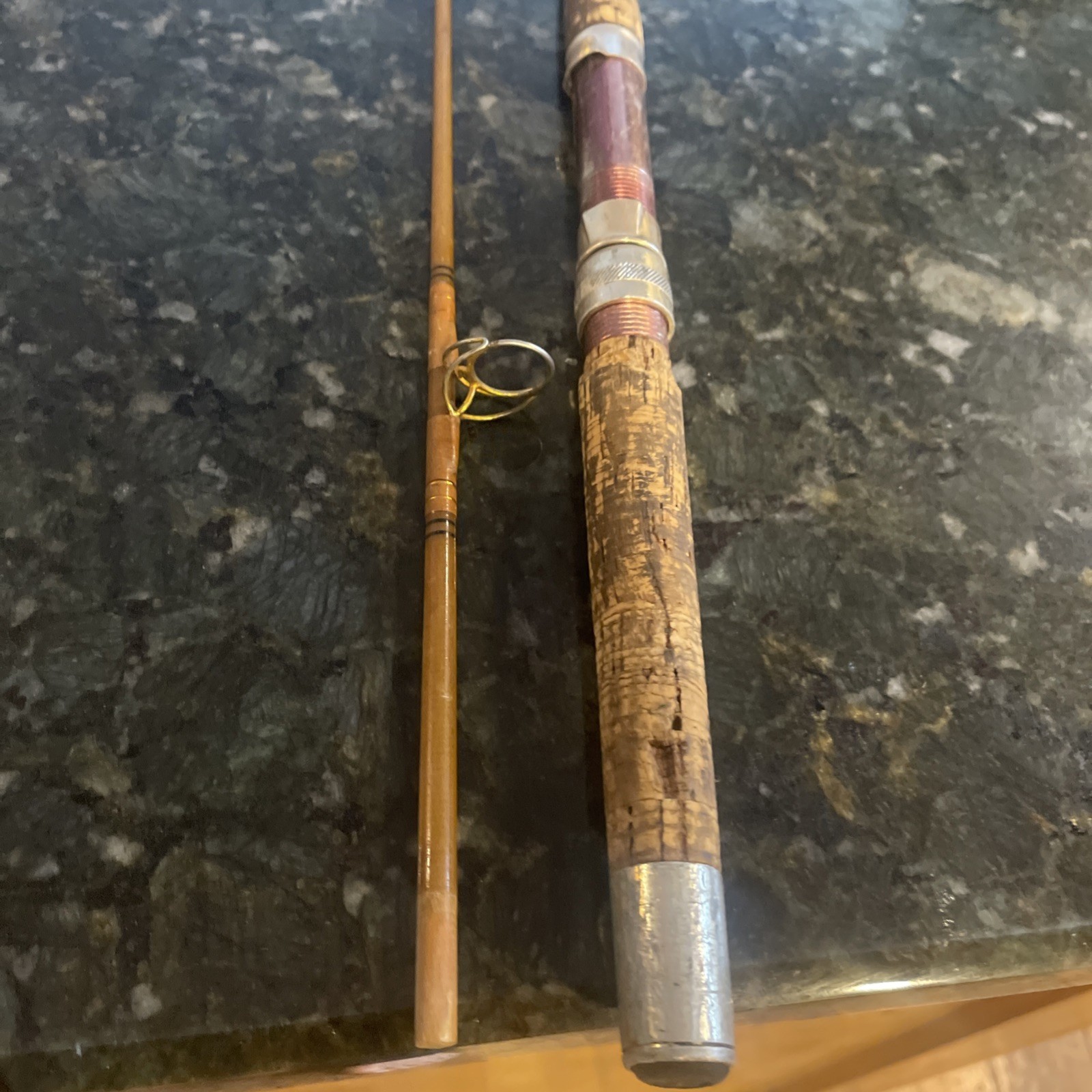 Heddon Golden MARK 50 Pro Weight Spinning Rod 6’ 9” 7646 Vtg Gorgeous 2 Pc Coll