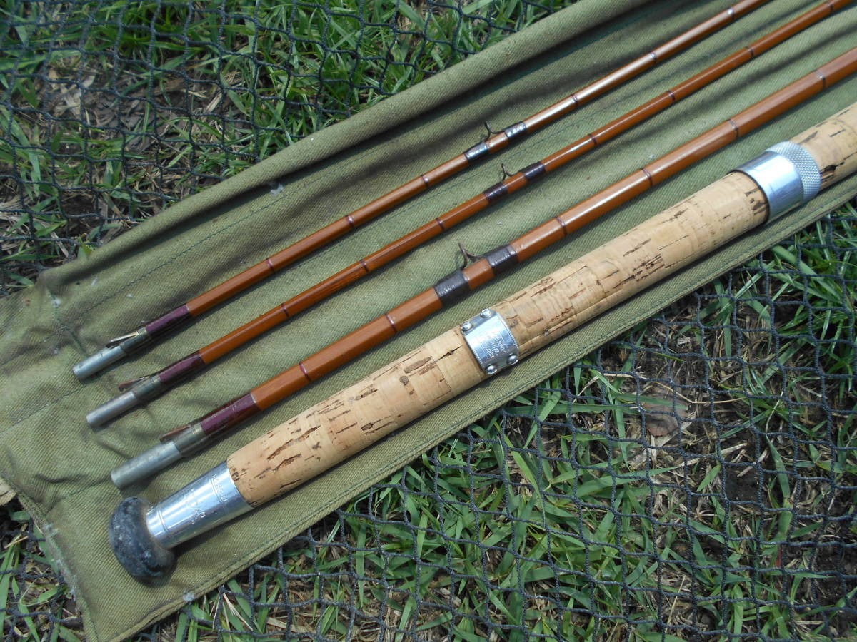 HARDY Bamboo Rod Double Handle 12’7″ 2 Tip Arthur Wood Fly Rod Fishing
