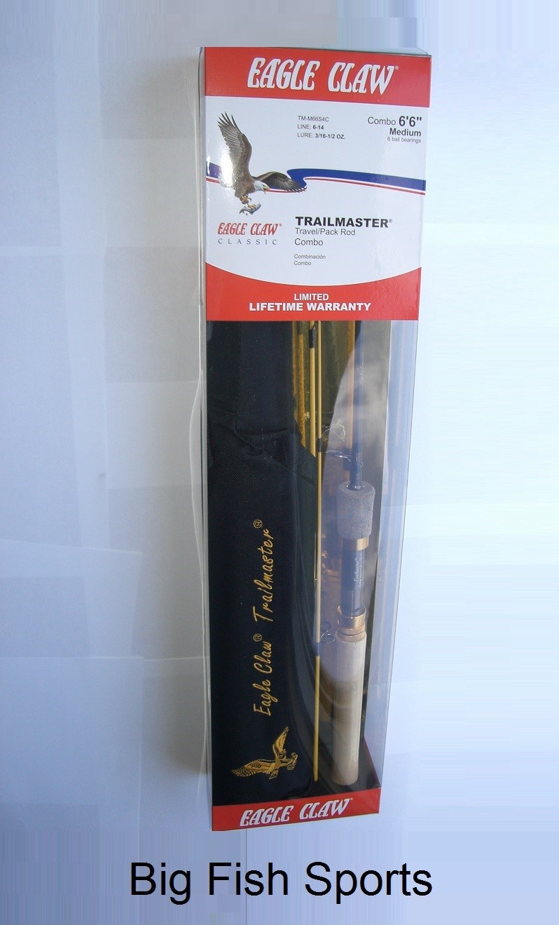 EAGLE CLAW Trailmaster Travel/Pack 6′ 6″ Spinning Combo #TMM66S4C FREE US SHIP!