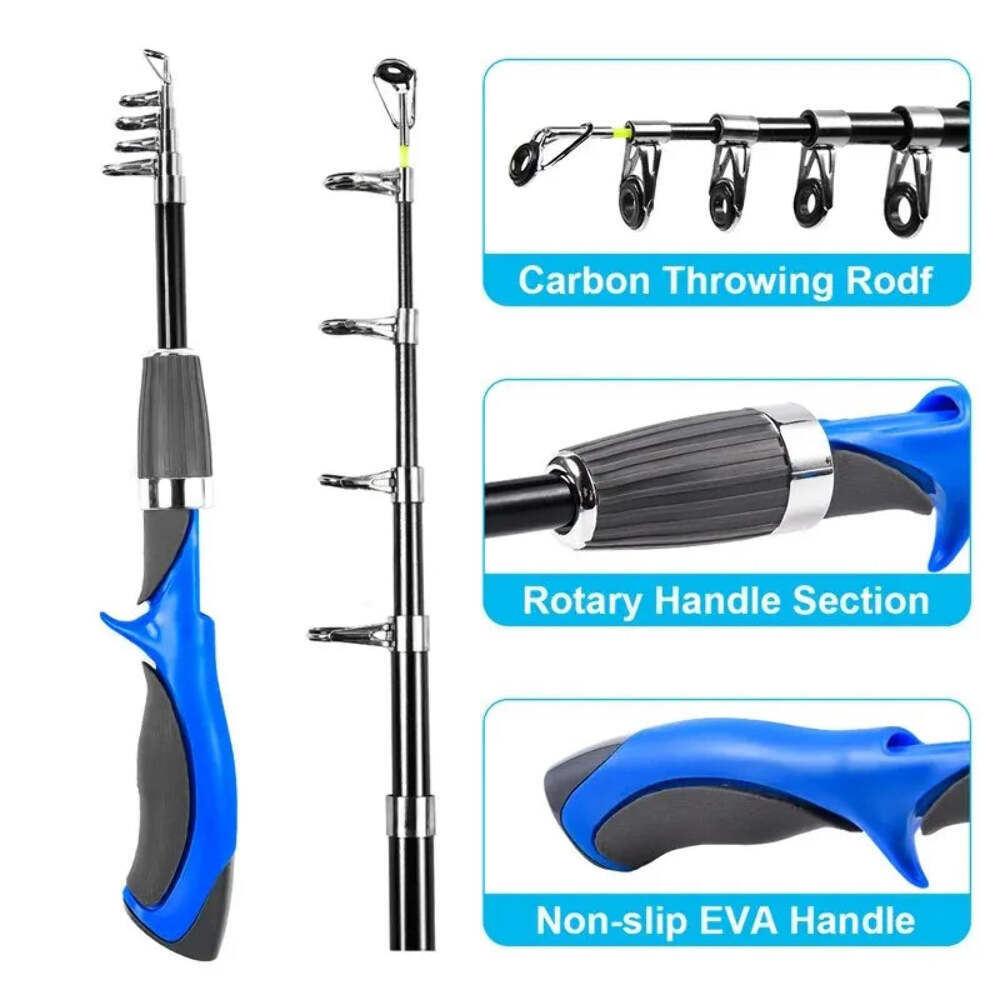 Kid’s Carbon Fiber Rod Superhard Boat 1.2m/1.4m Ice Fly Lure Fishing Rod With Hi