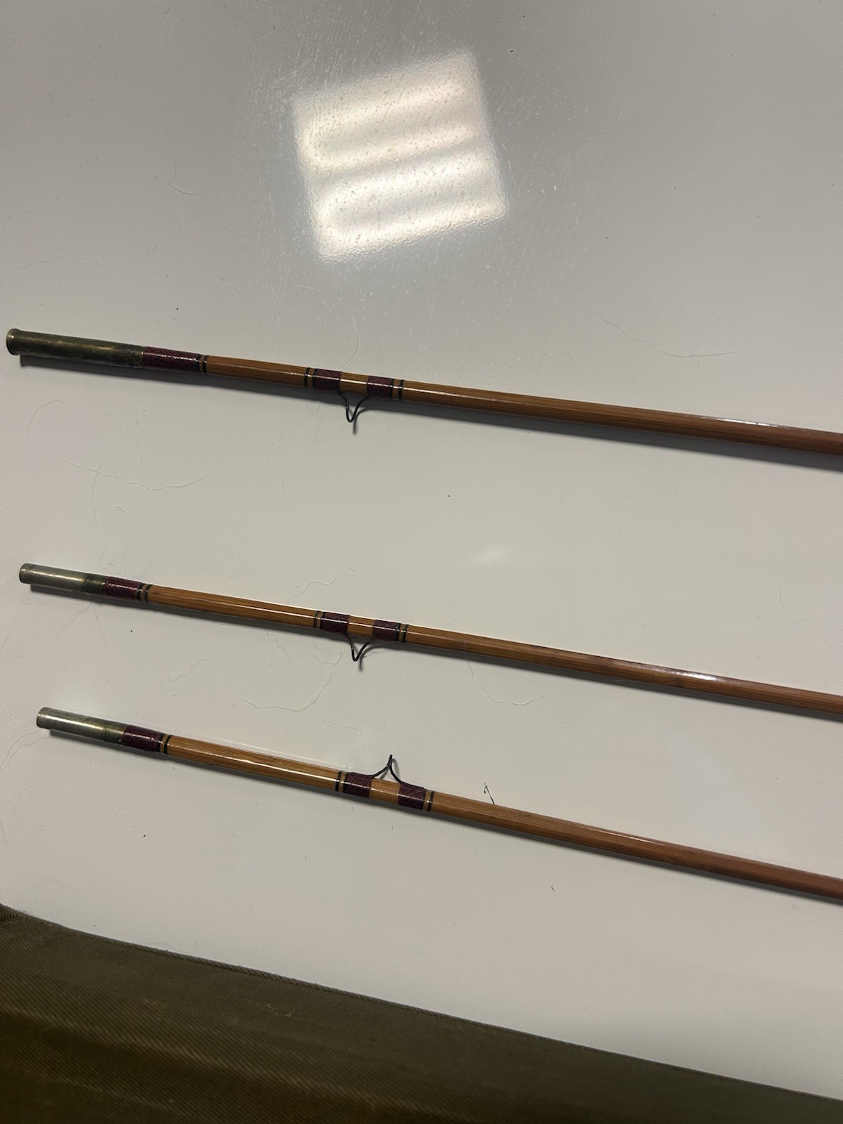 Rare Charles Kent 7’6” Split Bamboo Fly Rod | 3 Piece / 2 Tips | Original Tube &