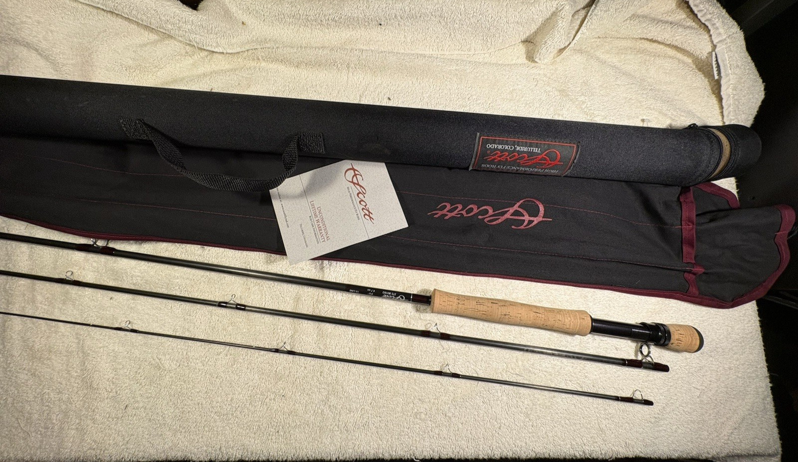SCOTT FLY ROD STS 10WT 9′ FLY ROD STS9010/3 PIECE CASE TUBE NEW NEVER FISHED