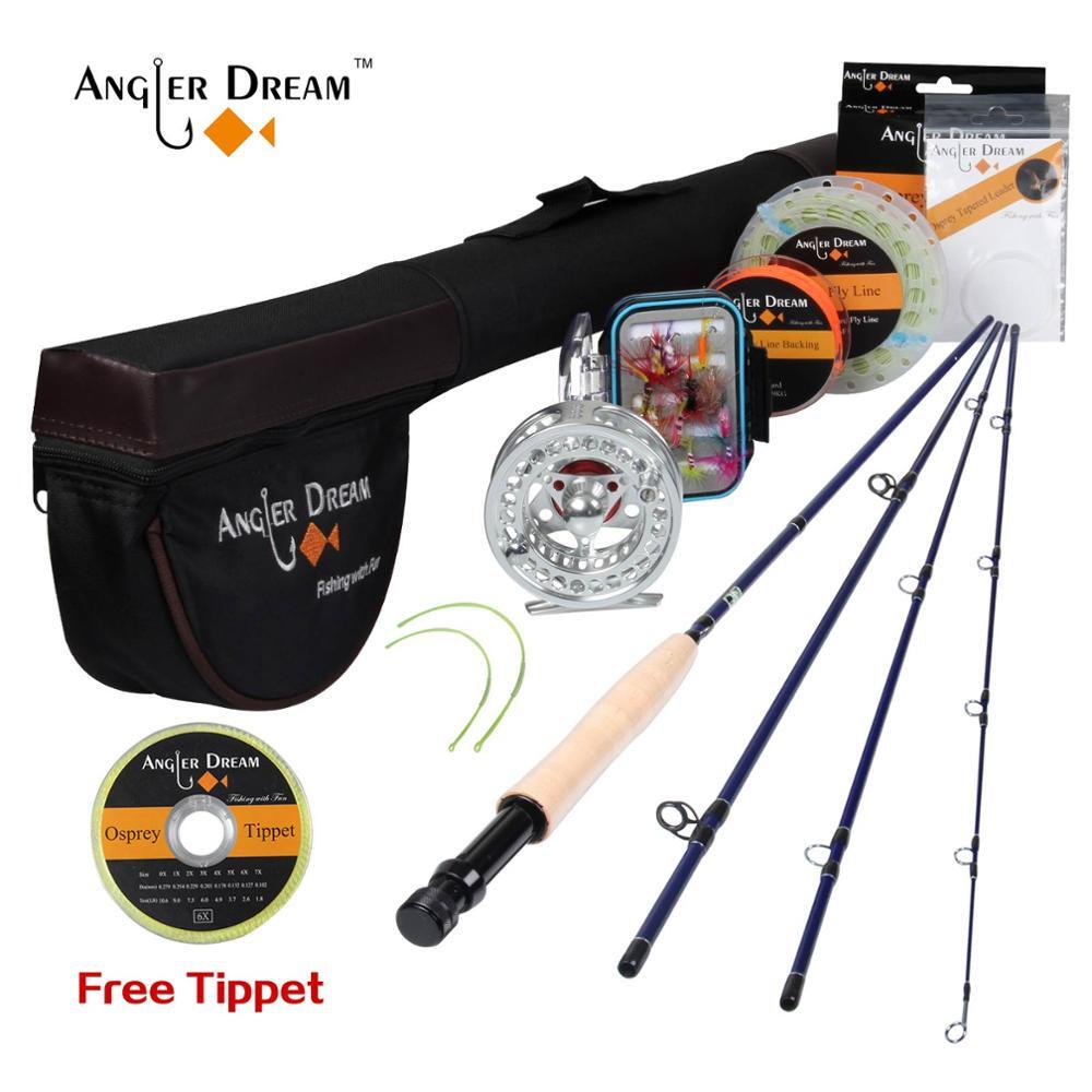 8’4” 3WT 4Pieces Carbon Fly Fishing Rod and Reel Combo Set 3/4WT Reel Rod Combo
