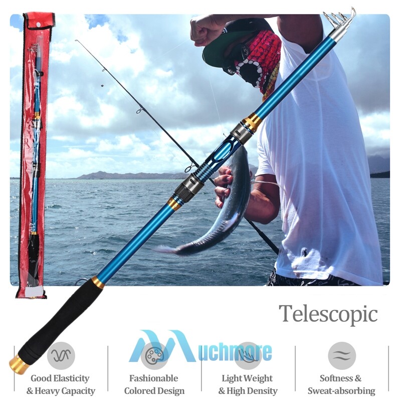 5 Sizes Carbon Fiber Telescopic Fishing Rod Sea Saltwater Portable Spinning Pole