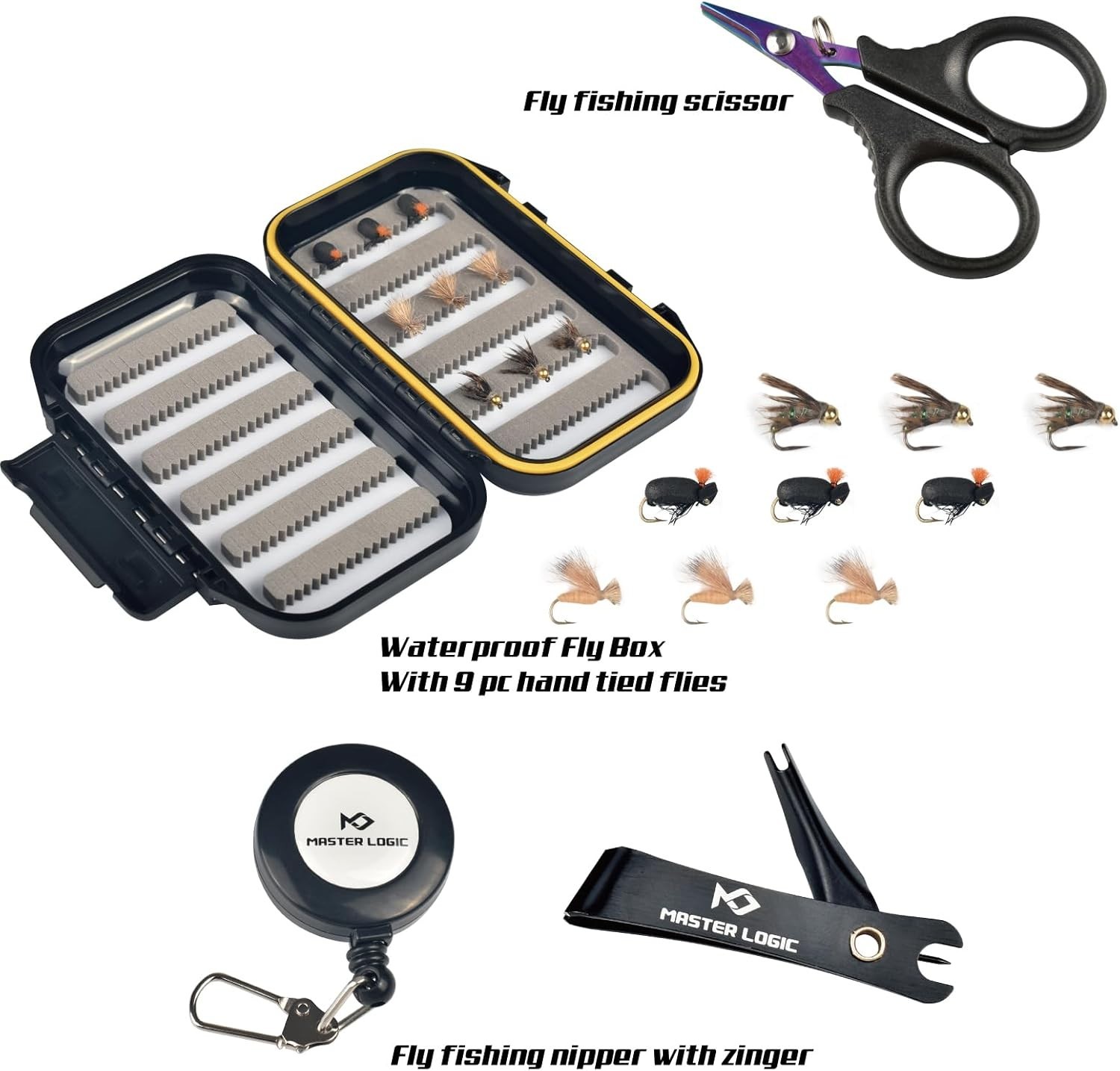 Stealth Fly Fishing Rod Combo Kit, 4-Pc Carbon Fiber Set with Reel & Accessories