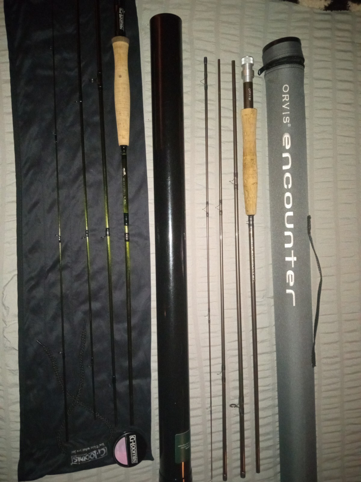 G.Loomis & Orvis Encounter Fly Fishing Rods 4pc Cork Handle w/ Tube & Bag