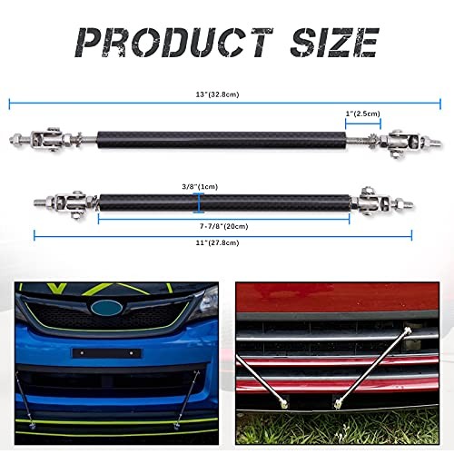 2PCS Adjustable Splitter Strut Rods, 8″-13″ Front Lip Strut Rod 10″-13″ Carbon