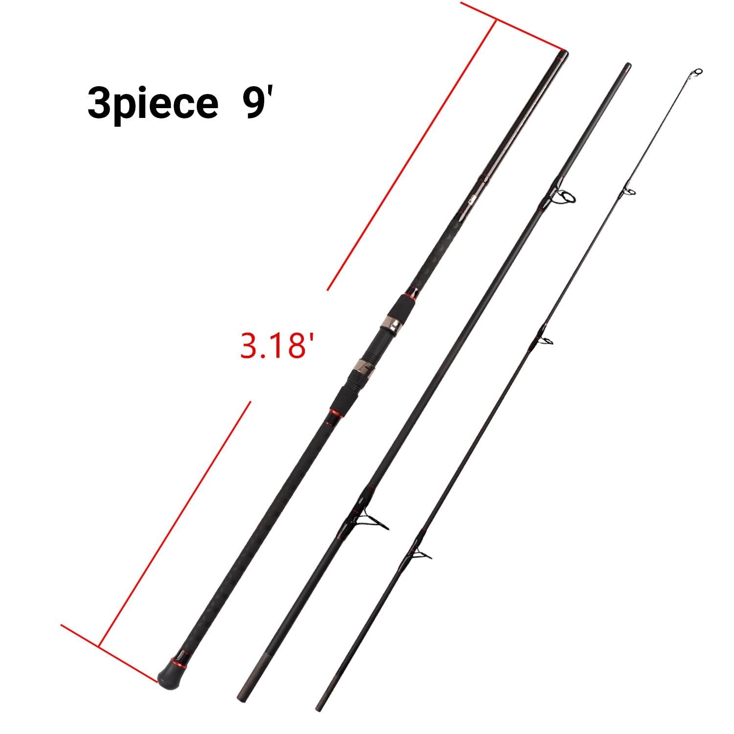Lightweight Graphite Travel Fishing Rod – 2-Piece/4-Piece Surf Spinning Rod