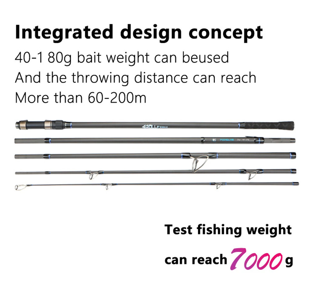 High Carbon Carp Fishing Rod 3.6m 3.9m 4.2m 4/5/6 Section Rods Boat Spinning Rod