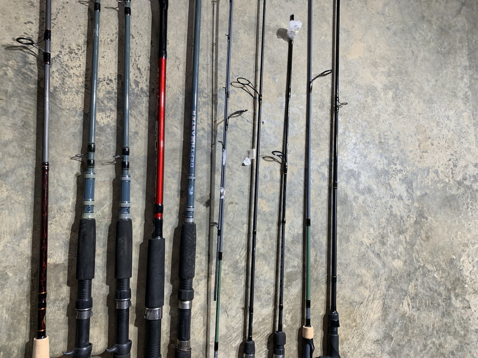 LOT OF 10 BASS PRO SHOPS FISHING RODS (BROKEN)