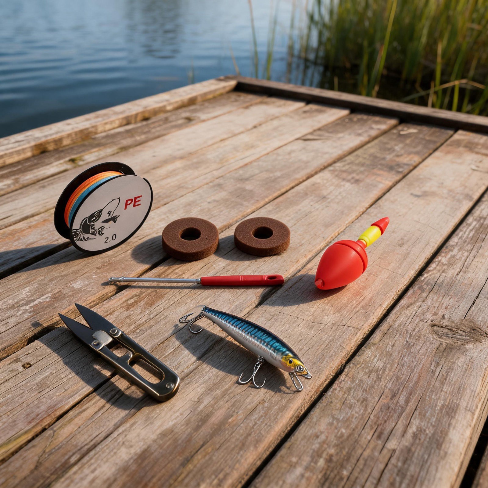 Portable Red Fishing Rod Set 1 to 2 Short Sea Pole with Hook Lures and Bag