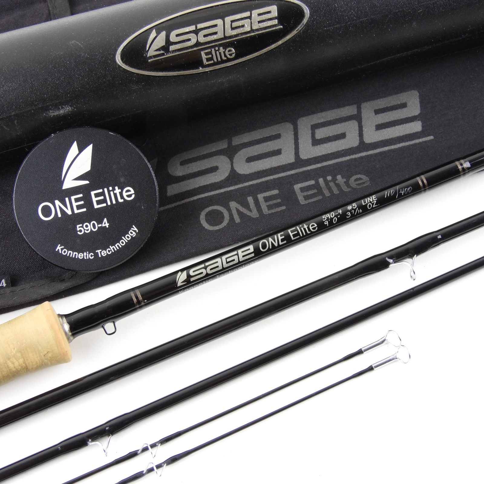 Sage One “Elite” 590-4 Fly Fishing Rod. 9’ 5wt. Two-Tips. W/ Tube & Sock.