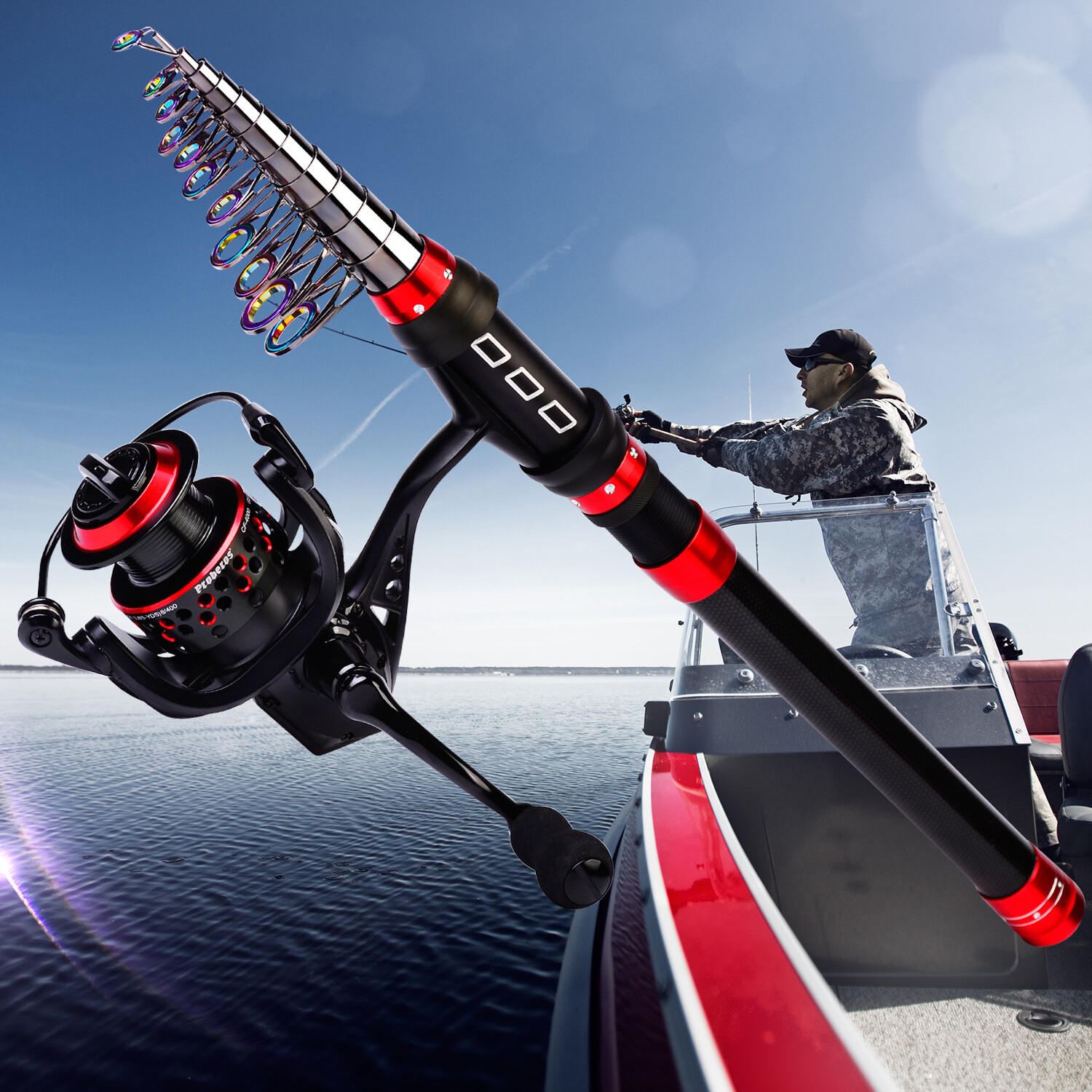 1.8-3.6M ultrashort Telescopic Fishing Rod Carbon Fiber Travel Sea Spinning Pole