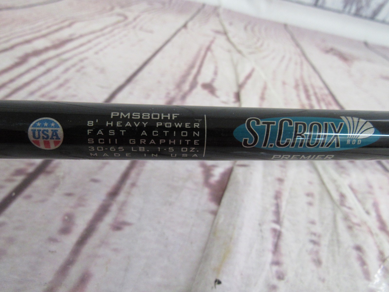 St. Croix Rod Premier PMS80HF 8′ Fast Heavy SCH Graphite 30-65LB. 1-5oz.