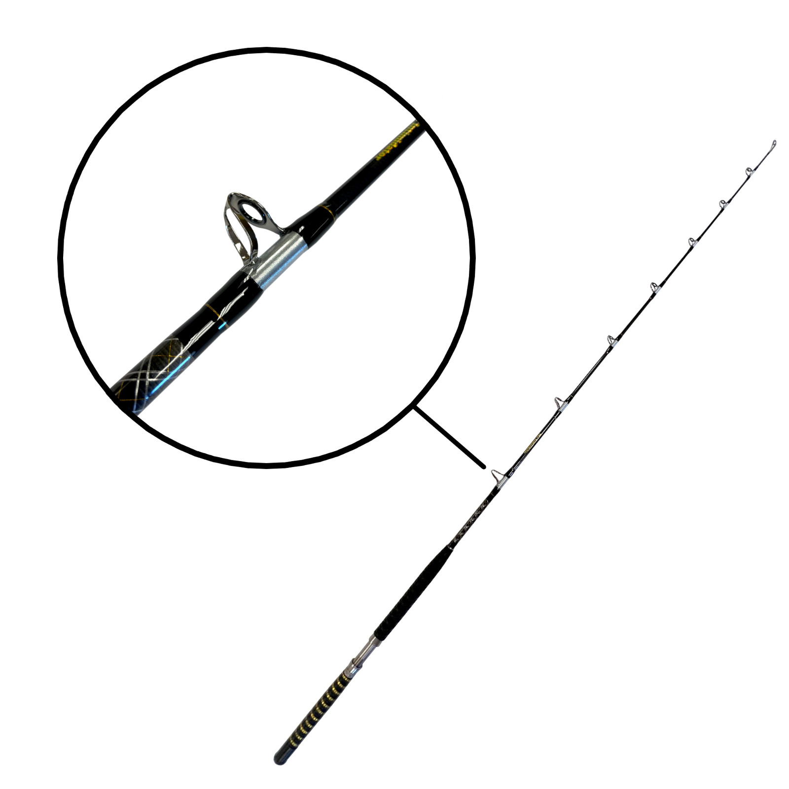 EatMyTackle Intimidator – 6ft. 10in. Fishing Rod | 30-50 lb. Heavy/Fast Action