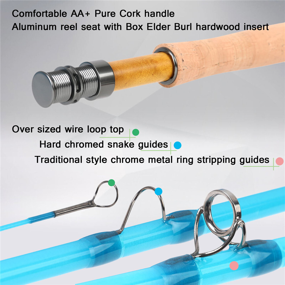 Maxcatch 8wt/10WT 8ft Saltwater Fiberglass Fly Fishing Rod with Cordura Tube