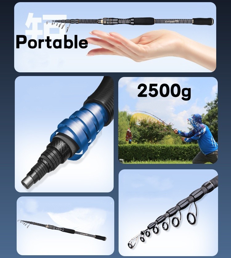 Telescopic Fishing Rod Carbon Fiber Travel High Sensitive Rods Fast Action Pole