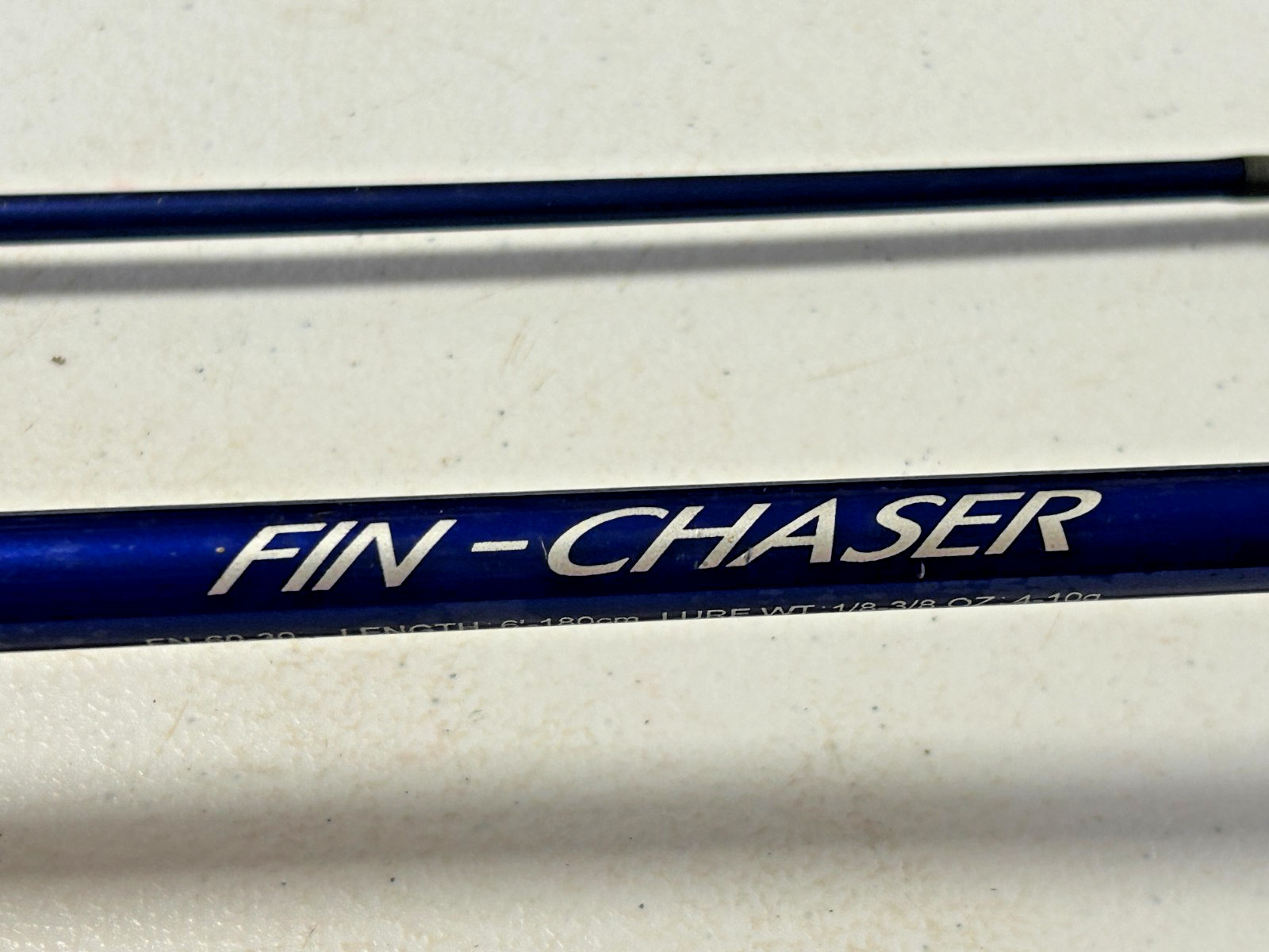 Vintage Purplish Blue Okuma Fin-Chaser Fishing Rod FN-60-30, 6′, 2 Piece