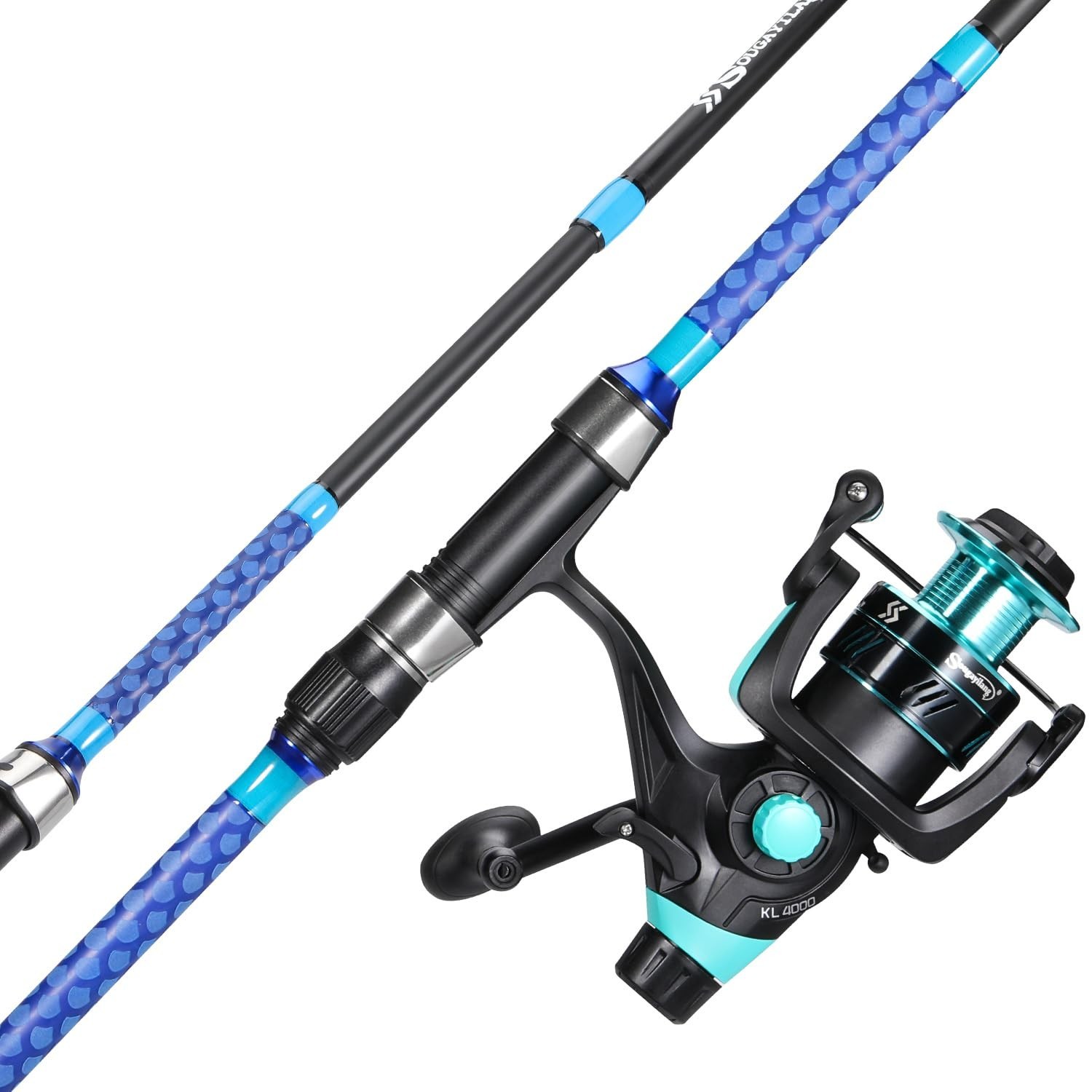 Sougayilang 3 Piece Baitfeeder Combo Surf Fishing Rod Combo Medium/Heavy Trav…