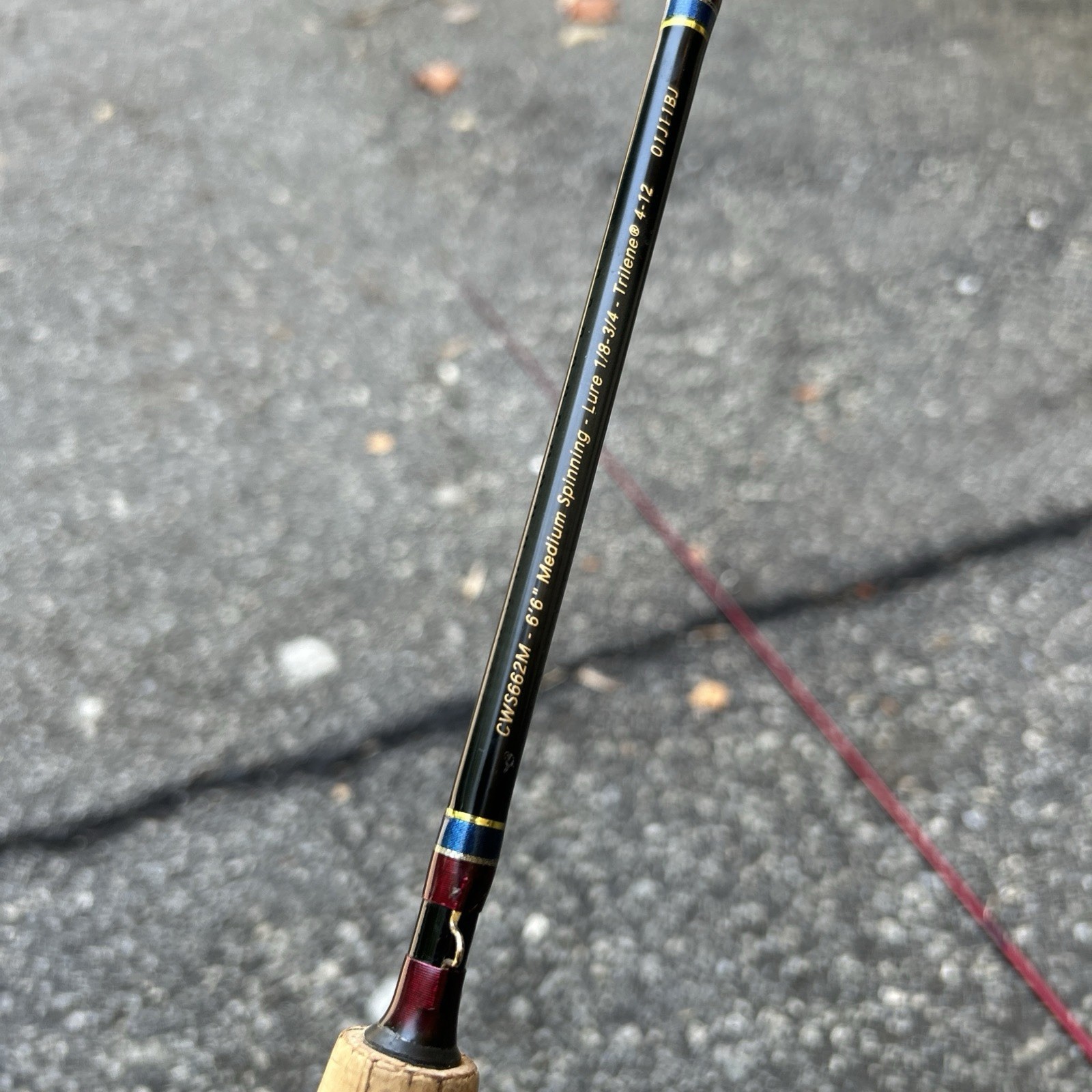 Berkley Cherrywood Graphite Rod 6’ 6″ Medium Spinning Rod Lure 1/8-3/4 CWS662M