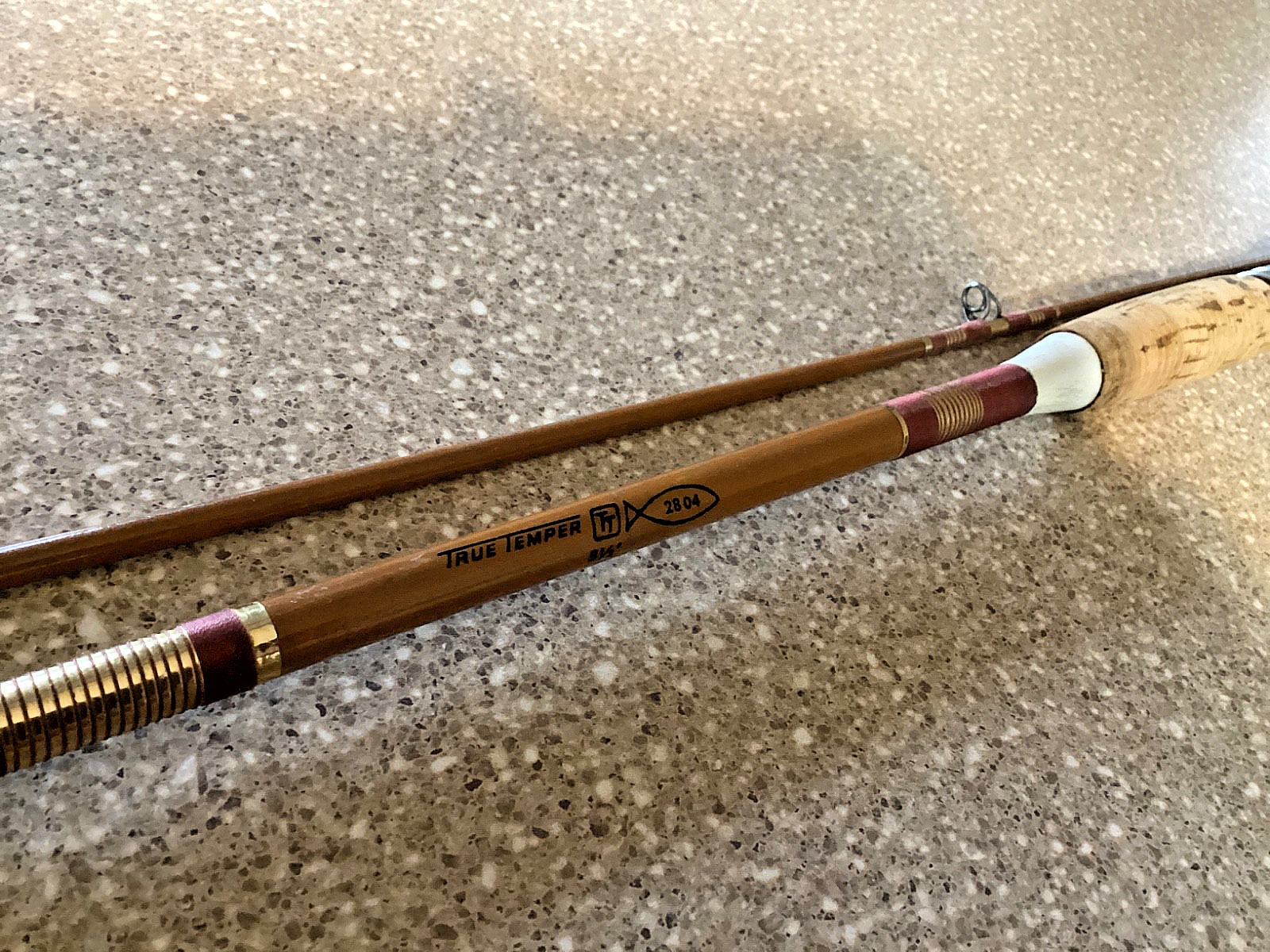 Vintage TRUE. TEMPER Fiberglass MODEL 2804 Spinning Rod 2 pcs. & 8 1/2 foot
