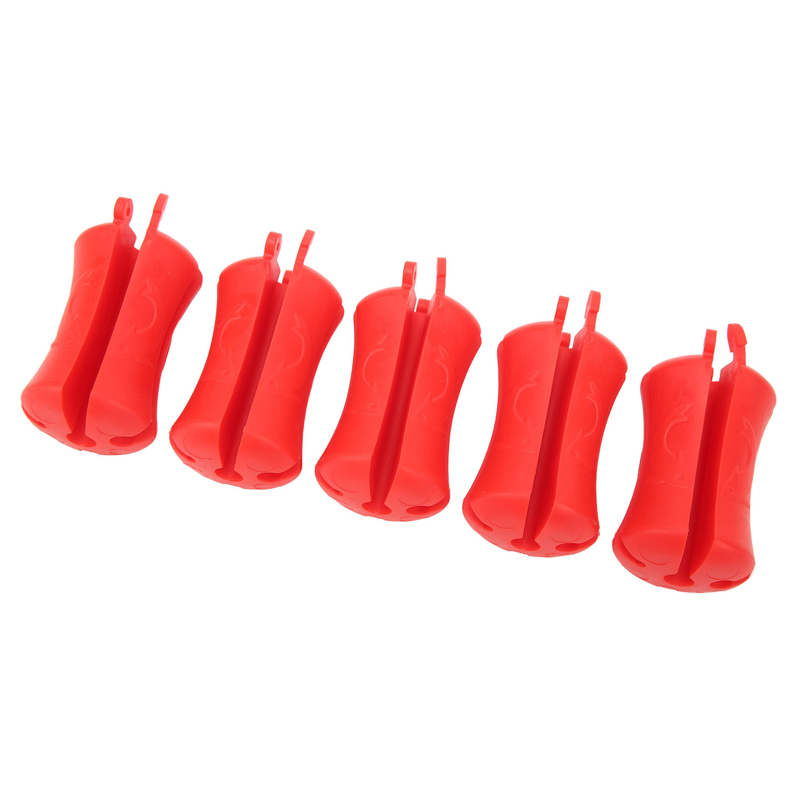 (Red)5PCS Portable Fishing Rod Fixed Ball Silicone Reusable Fishing Rod CH