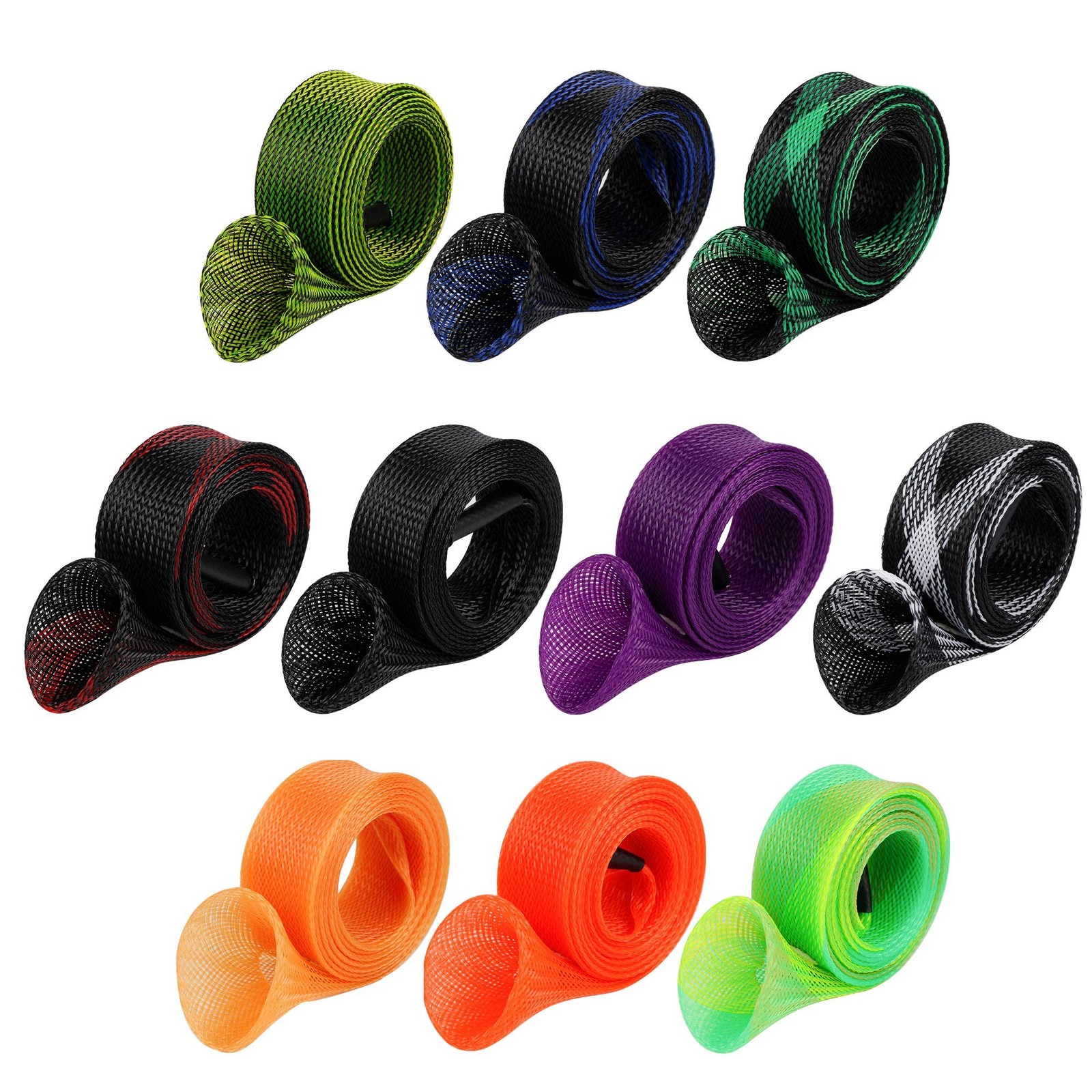 10Pcs Rod Sock Fishing Rod Sleeve Cover Protector Gloves Tools. Flat or Point…